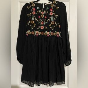 Midi embroidered floral dress from Zara